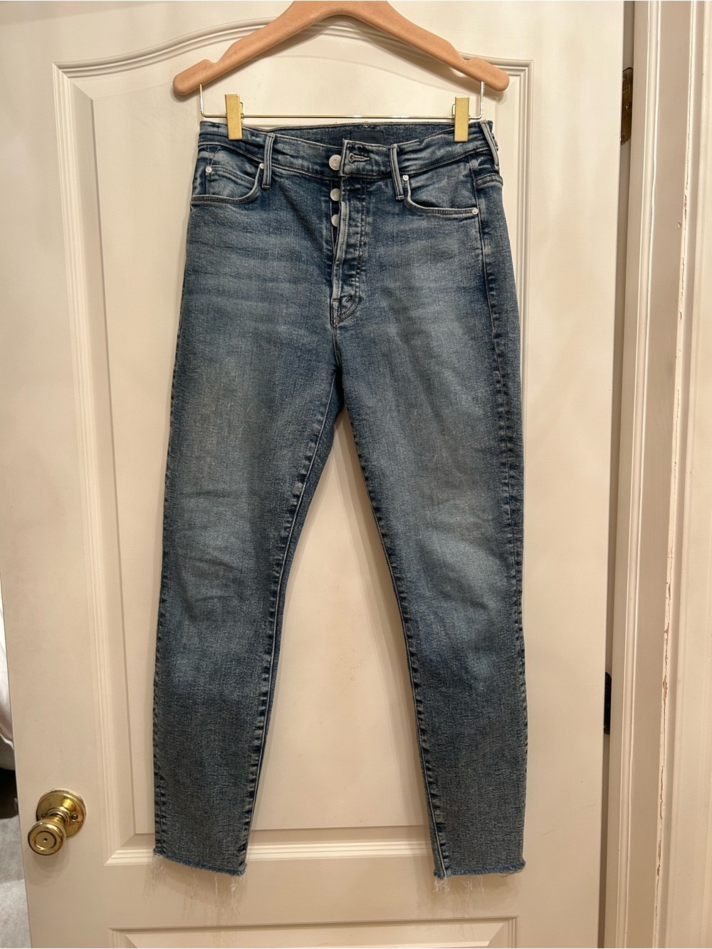 MOTHER stunner ankle fray jeans in whiplash size 29